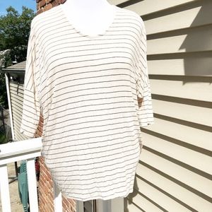 Hepburn Apparel Cream Striped Dolman